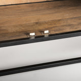 Sloan 47.5W x 85.5H Black Wood W/Black Metal Frame Arch Cabinet from Mercana - Luna Furniture