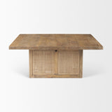 Grier 42" Square Light Brown Wood w/ Cane Coffee Table from Mercana - Luna Furniture