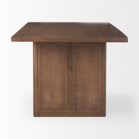 Grier 84" Medium Brown Wood w/ Cane Dining Table from Mercana - Luna Furniture