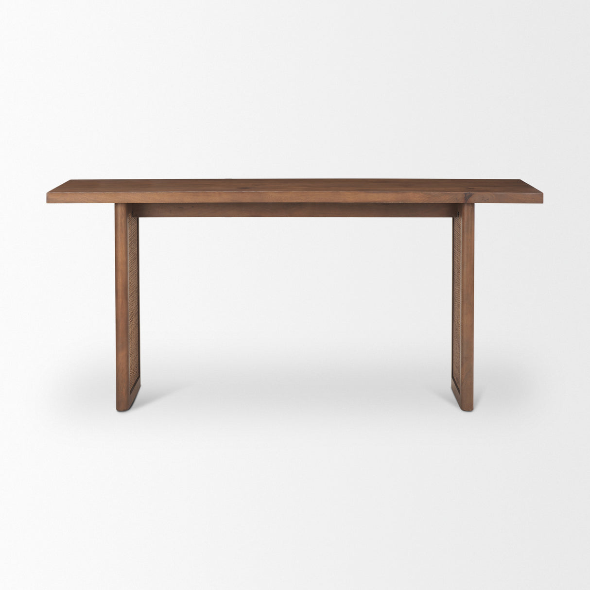 Grier 65" Medium Brown Solid Wood w/ Cane Console Table from Mercana - Luna Furniture