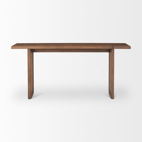 Grier 65" Medium Brown Solid Wood w/ Cane Console Table from Mercana - Luna Furniture