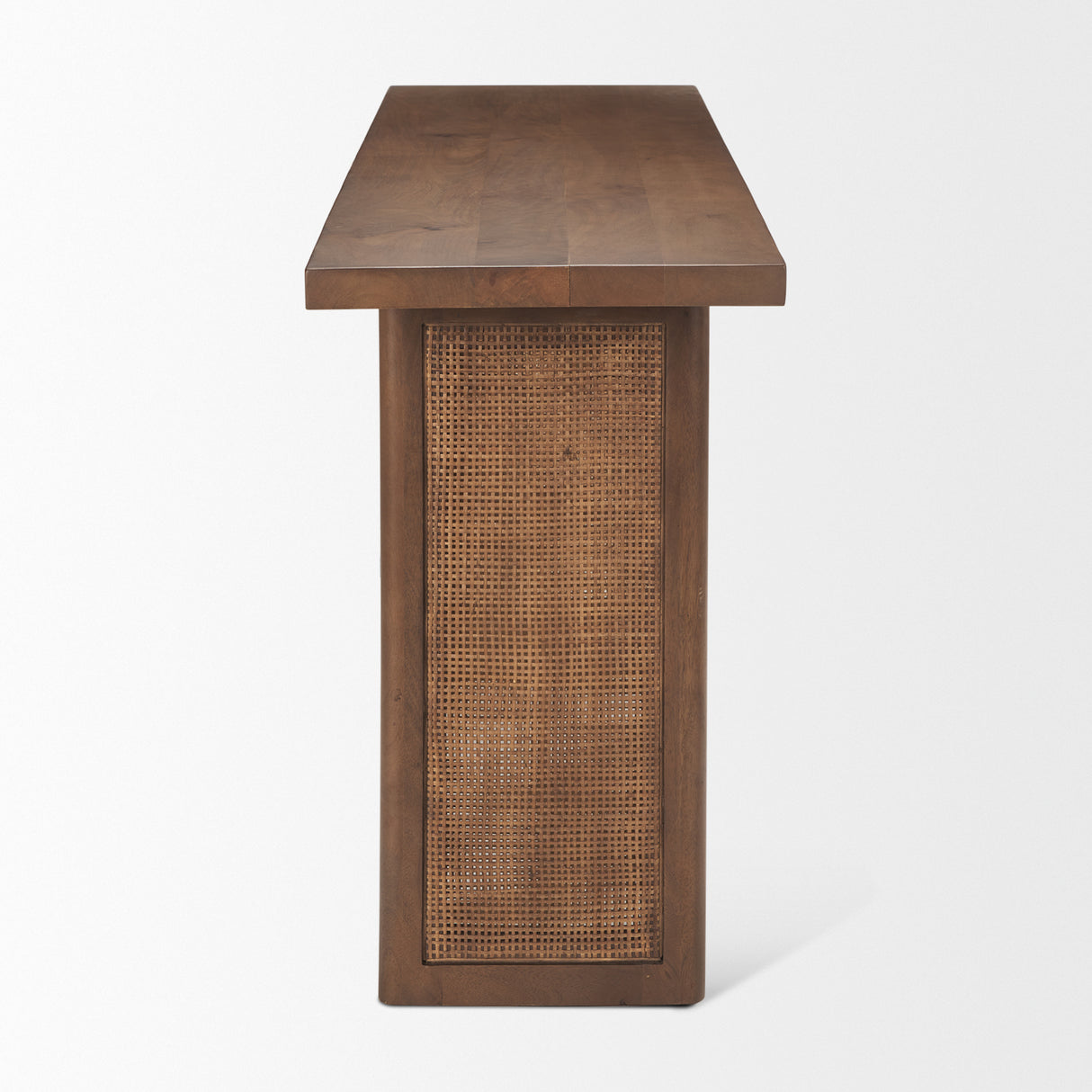 Grier 65" Medium Brown Solid Wood w/ Cane Console Table from Mercana - Luna Furniture