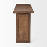 Grier 65" Medium Brown Solid Wood w/ Cane Console Table from Mercana - Luna Furniture