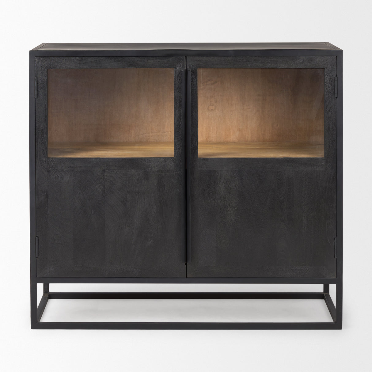 Sloan 40.0W Black Wood W/Black Metal Frame Accent Cabinet from Mercana - Luna Furniture