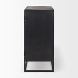 Sloan 40.0W Black Wood W/Black Metal Frame Accent Cabinet from Mercana - Luna Furniture