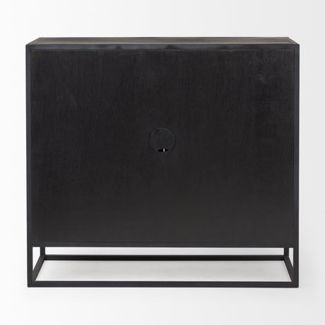 Sloan 40.0W Black Wood W/Black Metal Frame Accent Cabinet from Mercana - Luna Furniture