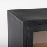 Sloan 40.0W Black Wood W/Black Metal Frame Accent Cabinet from Mercana - Luna Furniture