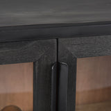 Sloan 40.0W Black Wood W/Black Metal Frame Accent Cabinet from Mercana - Luna Furniture