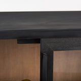 Sloan 40.0W Black Wood W/Black Metal Frame Accent Cabinet from Mercana - Luna Furniture