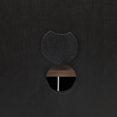 Sloan 40.0W Black Wood W/Black Metal Frame Accent Cabinet from Mercana - Luna Furniture
