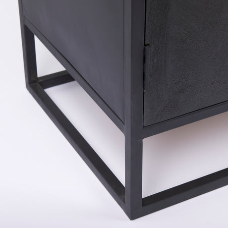 Sloan 40.0W Black Wood W/Black Metal Frame Accent Cabinet from Mercana - Luna Furniture
