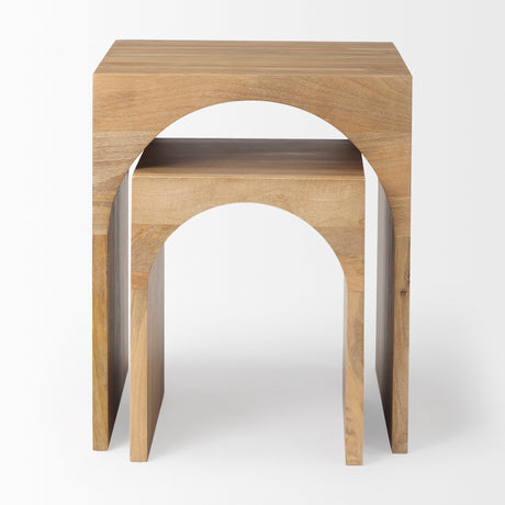 Chloe 20.0L x 20.0W x 24.0H Set of 2 Cottage Wood Nesting Accent Tables from Mercana - Luna Furniture