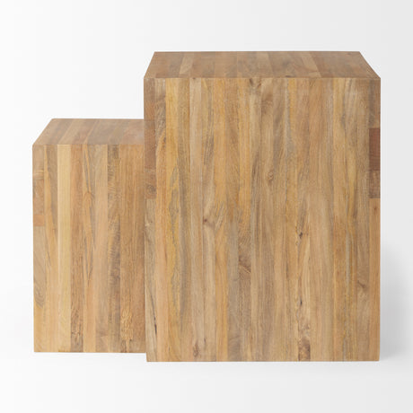 Chloe 20.0L x 20.0W x 24.0H Set of 2 Cottage Wood Nesting Accent Tables from Mercana - Luna Furniture
