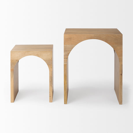 Chloe 20.0L x 20.0W x 24.0H Set of 2 Cottage Wood Nesting Accent Tables from Mercana - Luna Furniture