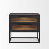 Sloan Black Wood W/Black Metal Frame Side Table from Mercana - Luna Furniture