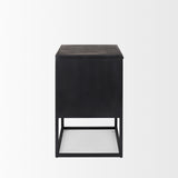Sloan Black Wood W/Black Metal Frame Side Table from Mercana - Luna Furniture