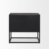 Sloan Black Wood W/Black Metal Frame Side Table from Mercana - Luna Furniture