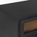 Sloan Black Wood W/Black Metal Frame Side Table from Mercana - Luna Furniture
