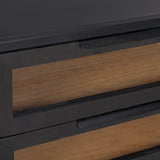 Sloan Black Wood W/Black Metal Frame Side Table from Mercana - Luna Furniture