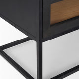 Sloan Black Wood W/Black Metal Frame Side Table from Mercana - Luna Furniture