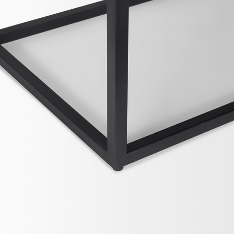Sloan Black Wood W/Black Metal Frame Side Table from Mercana - Luna Furniture
