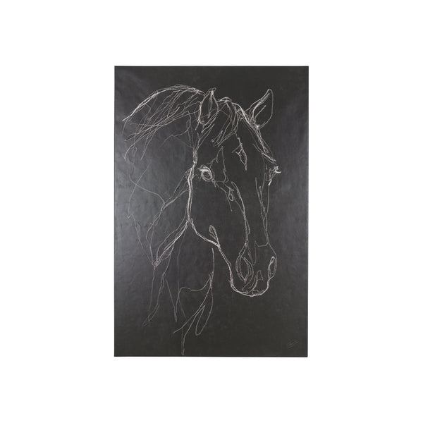 Thoroughbred Dark III by Mercana Studio a Hand Embellished Textured Canvas
