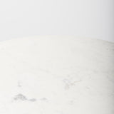 Maxwell 32" Round White Marble Tabletop w/ Blonde Wood & Black Metal Accent Pedestal Bistro Table from Mercana - Luna Furniture