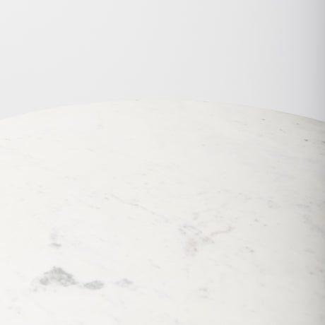 Maxwell 32" Round White Marble Tabletop w/ Blonde Wood & Black Metal Accent Pedestal Bistro Table from Mercana - Luna Furniture