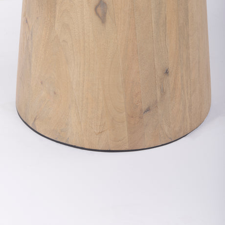Maxwell 32" Round White Marble Tabletop w/ Blonde Wood & Black Metal Accent Pedestal Bistro Table from Mercana - Luna Furniture