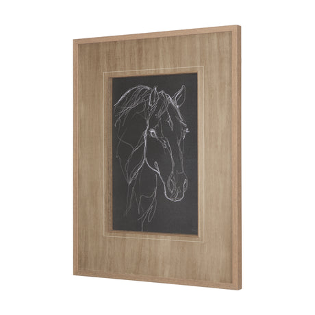 Thoroughbred Dark III by Mercana Studio Hand Embellished Textured Framed Art Print Matted under Glas from Mercana - Luna Furniture