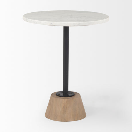 Maxwell Marble Top Pedestal End/Side Table from Mercana - Luna Furniture