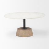Maxwell Marble Top Pedestal Base Round Coffee Table from Mercana - Luna Furniture