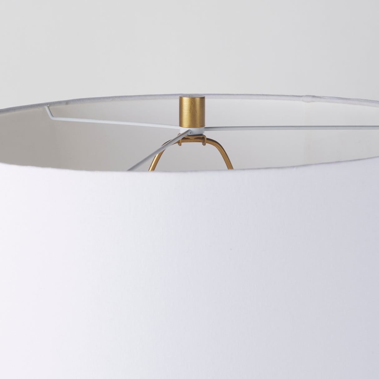 Leo 18.0L x 18.0W x 31.0H Gold Hammered W/White Fabric Shade Table Lamp from Mercana - Luna Furniture