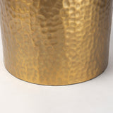 Leo 18.0L x 18.0W x 31.0H Gold Hammered W/White Fabric Shade Table Lamp from Mercana - Luna Furniture