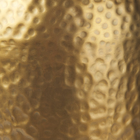 Leo 18.0L x 18.0W x 31.0H Gold Hammered W/White Fabric Shade Table Lamp from Mercana - Luna Furniture
