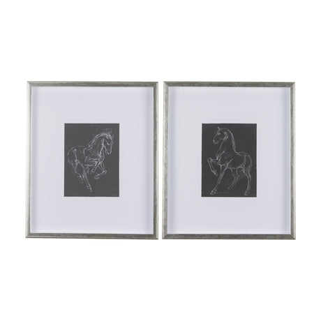 Horse III by Mercana Studio a Hand Embellished Textured Framed Art Print Matted under Glass from Mercana - Luna Furniture