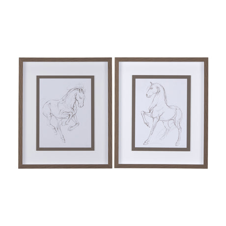 Horse I by Mercana Studio a Hand Embellished Textured Framed Art Print Matted under Glass from Mercana - Luna Furniture