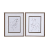 Horse II by Mercana Studio a Hand Embellished Textured Framed Art Print Matted under Glass from Mercana - Luna Furniture