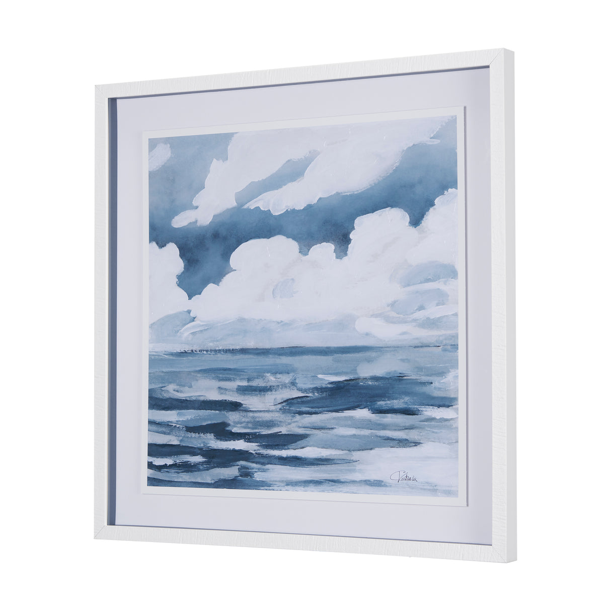 Cloud and Sea by Mercana Studio a Hand Embellished Textured Framed Art Print Matted under Glass from Mercana - Luna Furniture