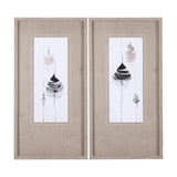 Feather Collection by Mercana Studio a Hand Embellished Textured Framed Art Print Matted under Glass from Mercana - Luna Furniture