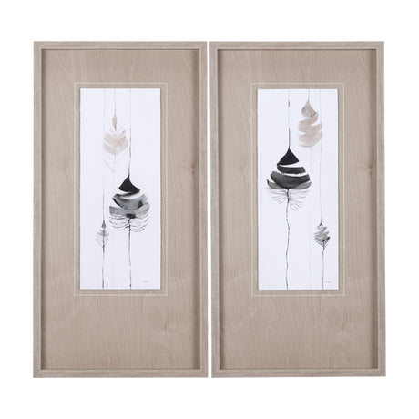 Feather Collection by Mercana Studio a Hand Embellished Textured Framed Art Print Matted under Glass from Mercana - Luna Furniture