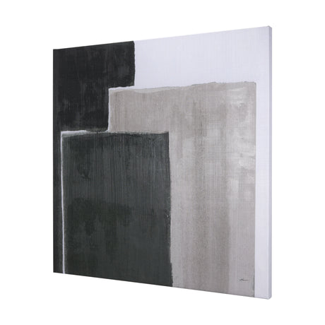 Block I by Mercana Studio a Hand Embellished Textured Canvas from Mercana - Luna Furniture