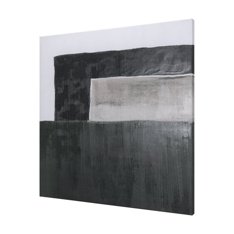 Block II by Mercana Studio a Hand Embellished Textured Canvas from Mercana - Luna Furniture