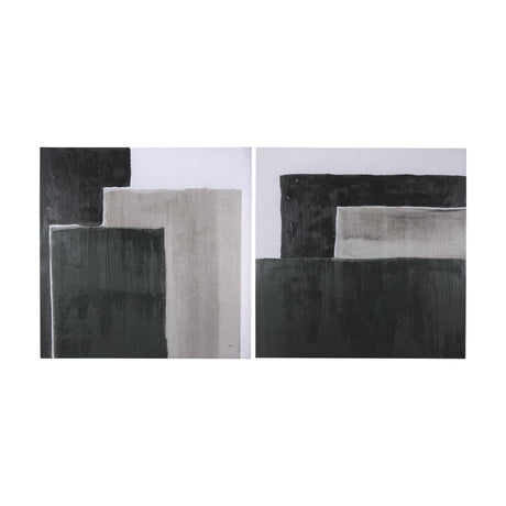 Block II by Mercana Studio a Hand Embellished Textured Canvas from Mercana - Luna Furniture