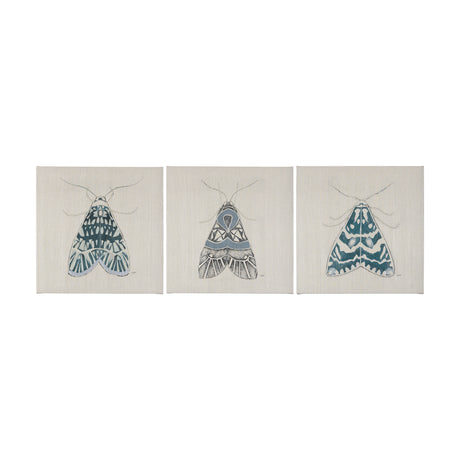 Moth Blue I by Mercana Studio a Hand Embellished Textured Canvas from Mercana - Luna Furniture