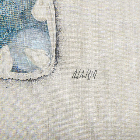 Moth Blue III by Mercana Studio a Hand Embellished Textured Canvas from Mercana - Luna Furniture