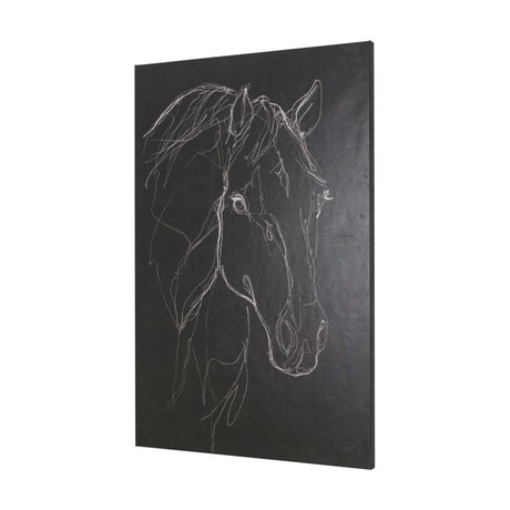 Thoroughbred Dark III by Mercana Studio a Hand Embellished Textured Canvas from Mercana - Luna Furniture