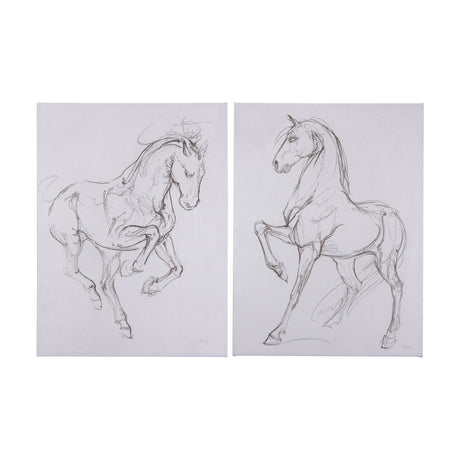 Horse II by Mercana Studio a Hand Embellished Textured Canvas from Mercana - Luna Furniture