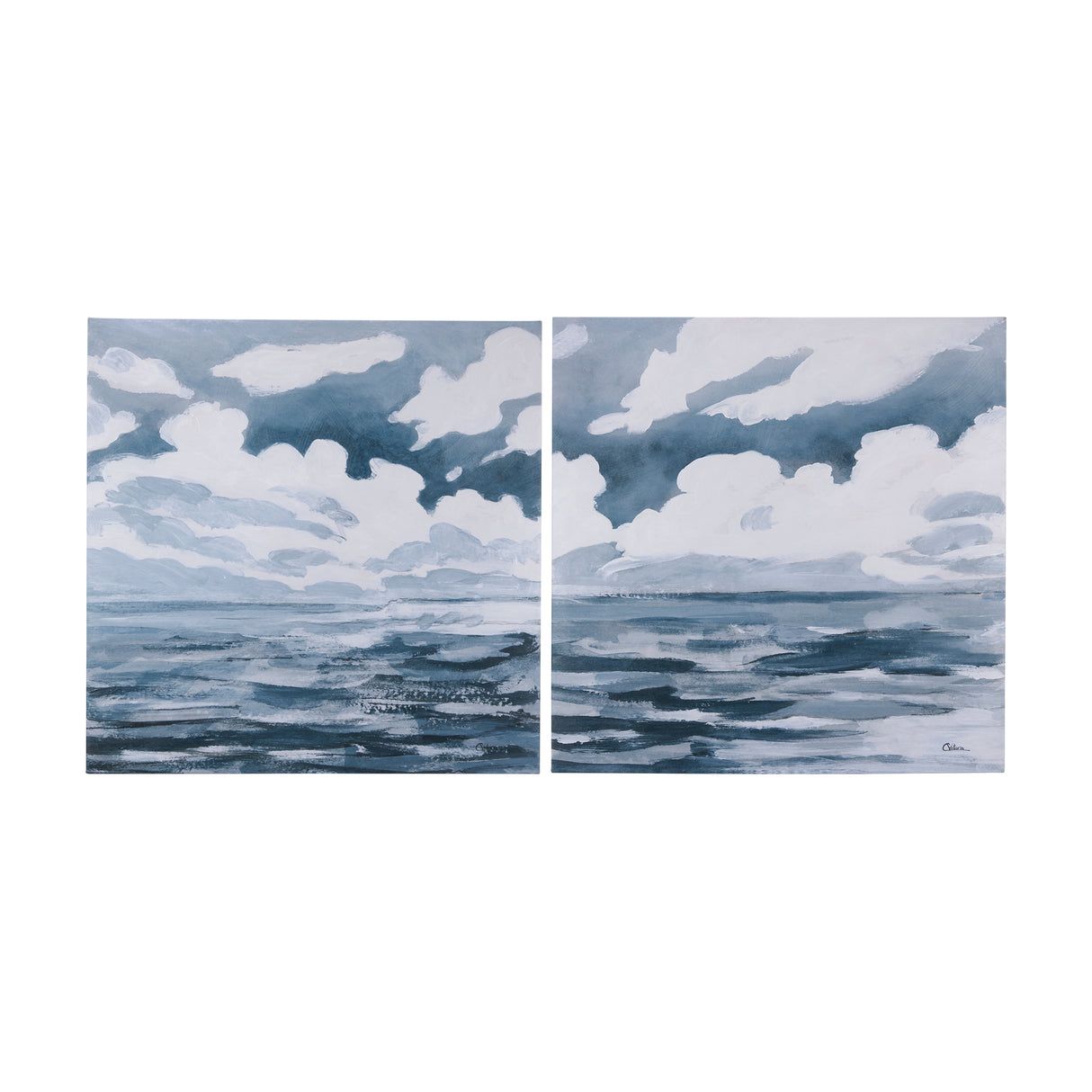 Clouds and sea II by Mercana Studio a Hand Embellished Textured Canvas from Mercana - Luna Furniture