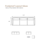 Valence 3 Piece Light Gray Modular Sofa Set